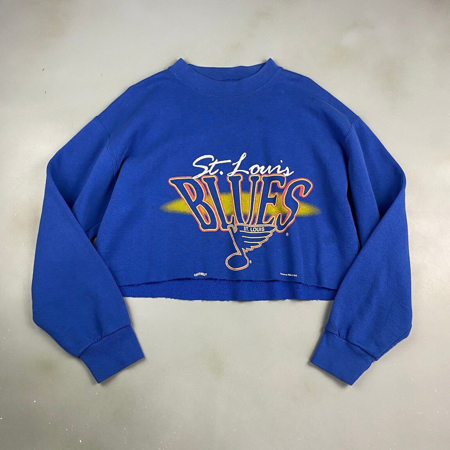 VINTAGE 90s NHL St. Louis Blues Cropped Hockey Sweater sz Medium Adult