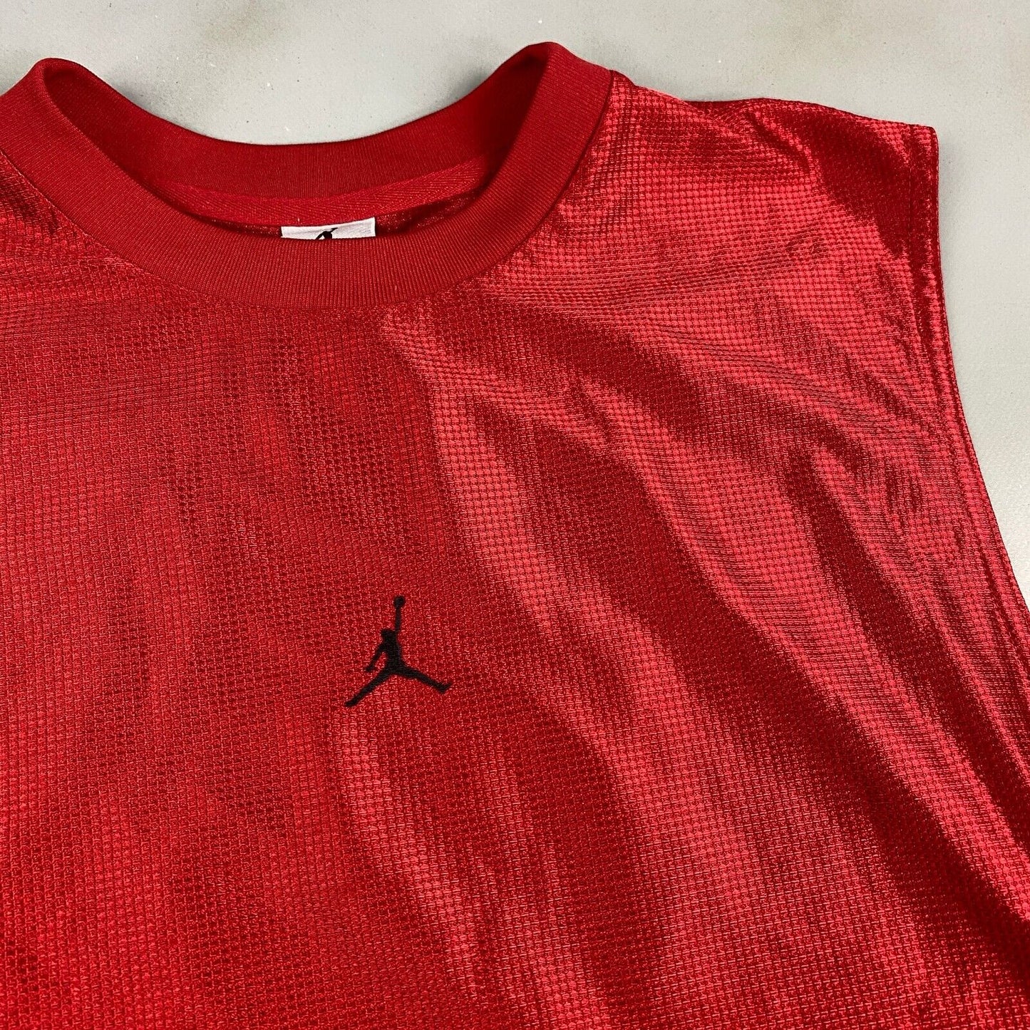VINTAGE Jordan Embroidered Jersey Sleeveless Tank T-Shirt sz Large Men Adult