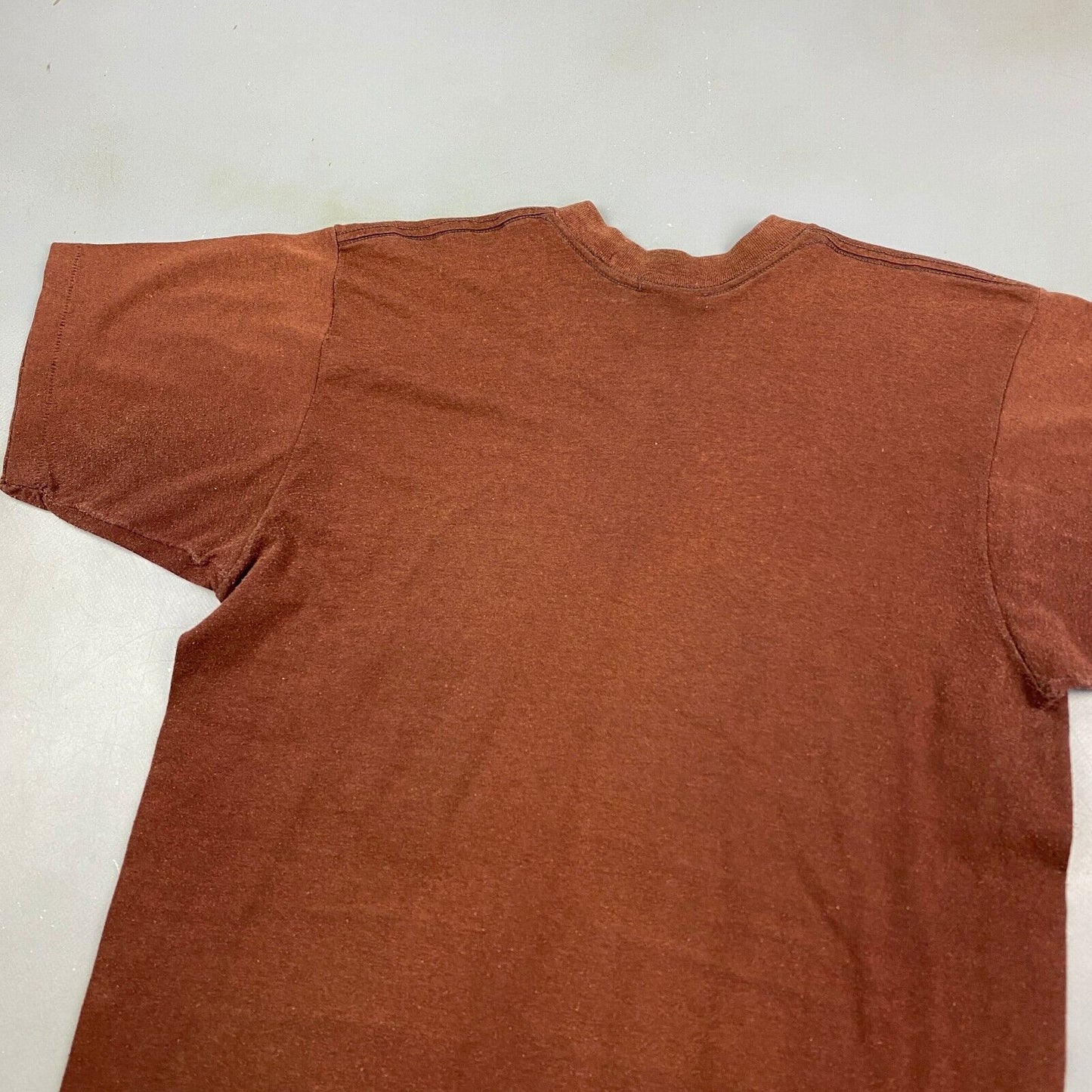VINTAGE 90s Faded Brown Blank T-Shirt sz Small Men
