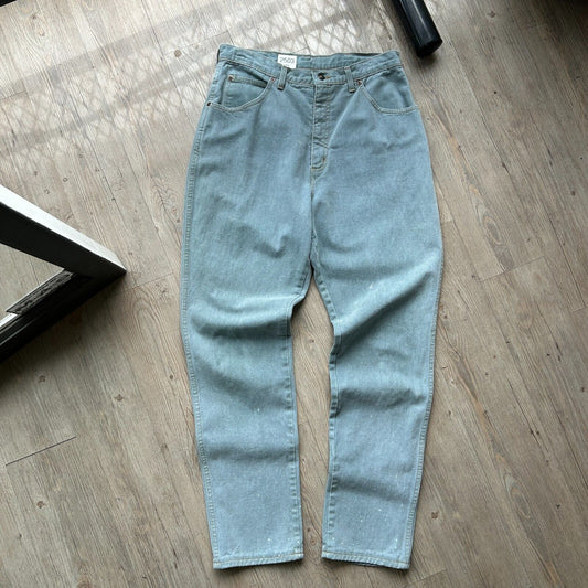 VINTAGE 90s | Lands End Aqua Over-dyed Denim Jeans Pants sz W31 L32