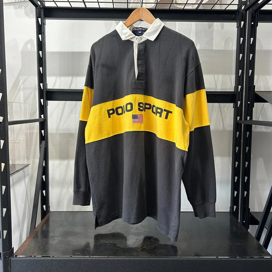 VINTAGE 90s | POLO Sport Ralph Lauren Color Block Rugby Shirt sz L