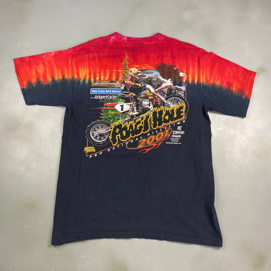 VINTAGE 2001 Pro National Hillclimb Moto Bike Tye Dye T-Shirt sz Large Adult