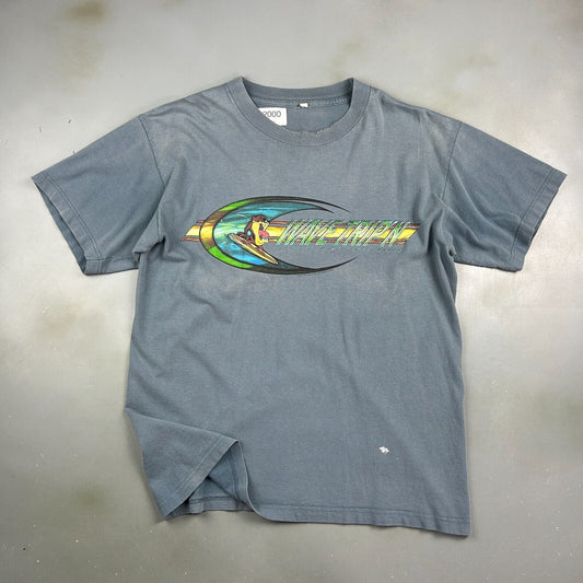 VINTAGE 1997 | TAZ Wave Trip'n Surfing Faded Blue T-Shirt sz L Adult