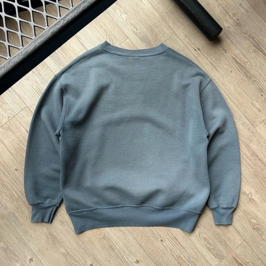 VINTAGE 90s | Faded Clay Blue Blank Crewneck Sweater sz M/L