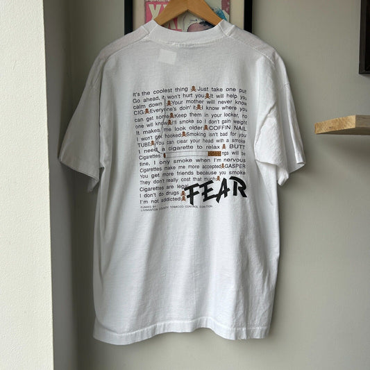 VINTAGE 90s | FEAR Tobacco Control Coalition T-Shirt sz L