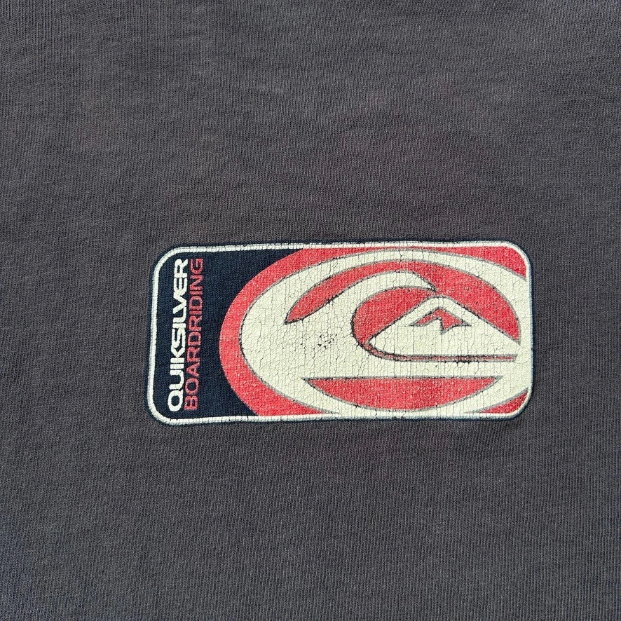 VINTAGE 90s | Quicksilver Board Riding Faded Logo Ringer T-Shirt sz L