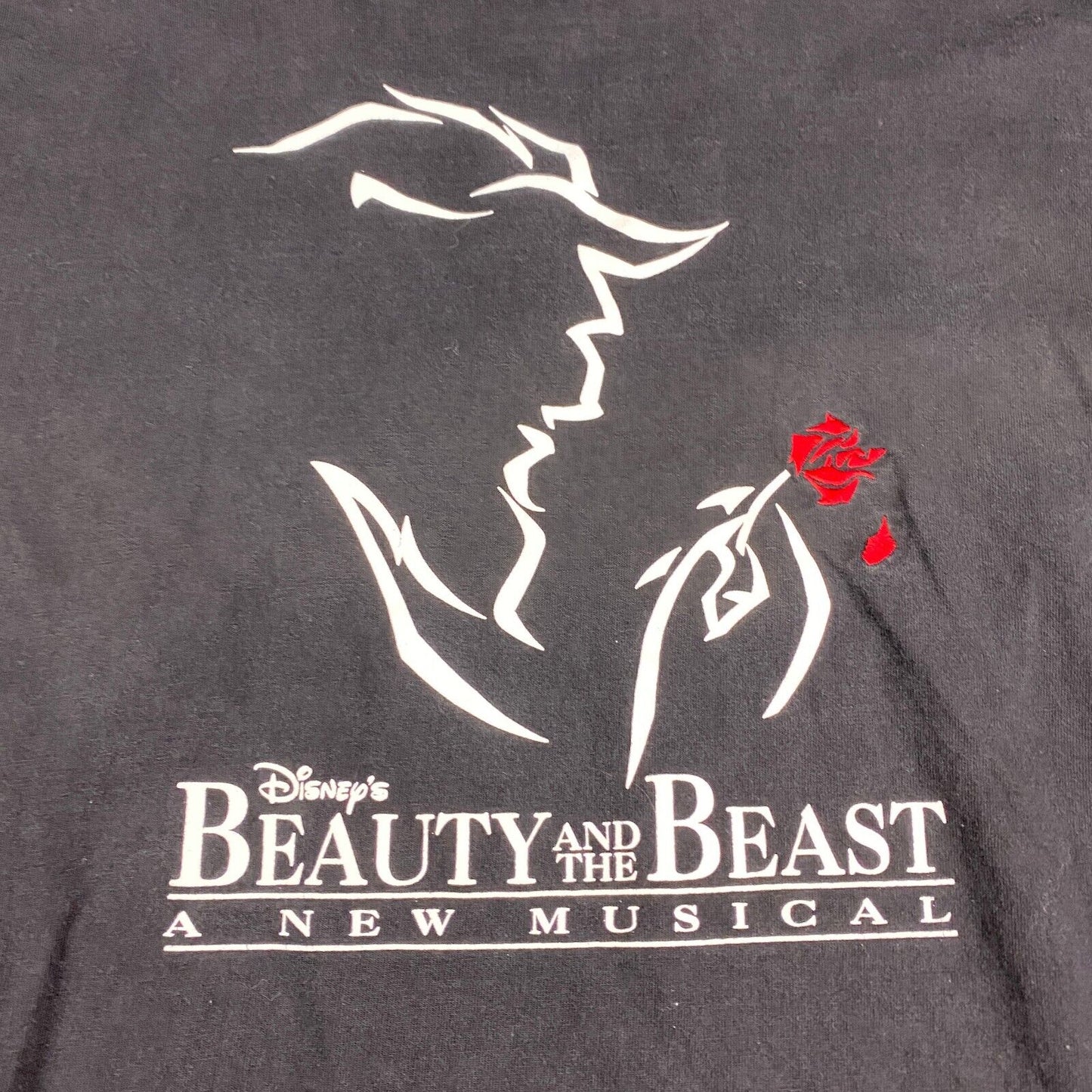 VINTAGE 90s Disney Beauty & The Beast Musical World Tour T-Shirt sz L Men Adult