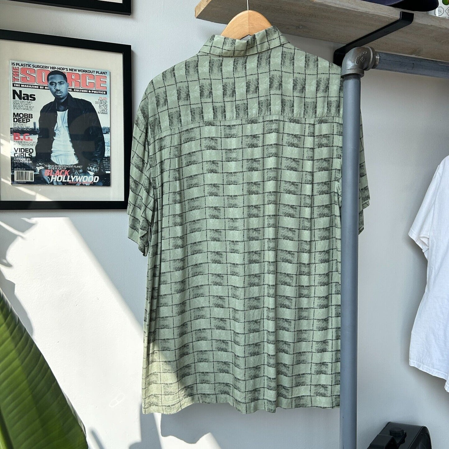 VINTAGE | J. Ferrar Checkered Short Sleeve Button Down Shirt sz M