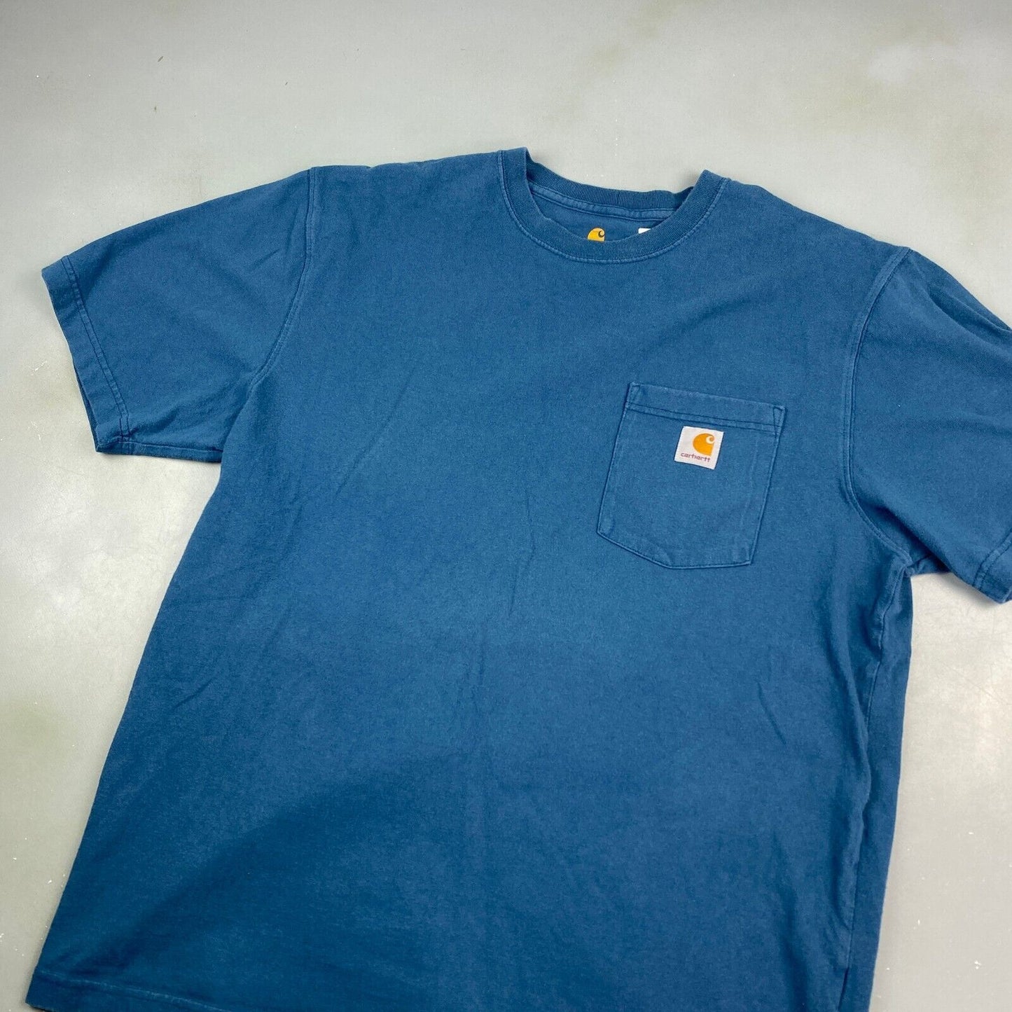 Carhartt Sm logo Blue Pocket T-Shirt Original Fit sz Large Men