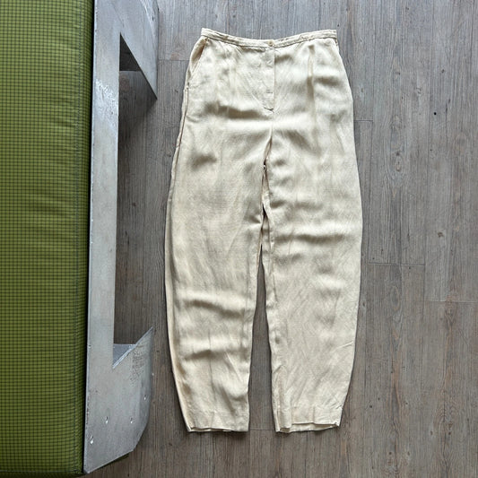 VINTAGE | Giorgio Armani Le Collezioni Cream Trouser Pants sz 12 W29 L30