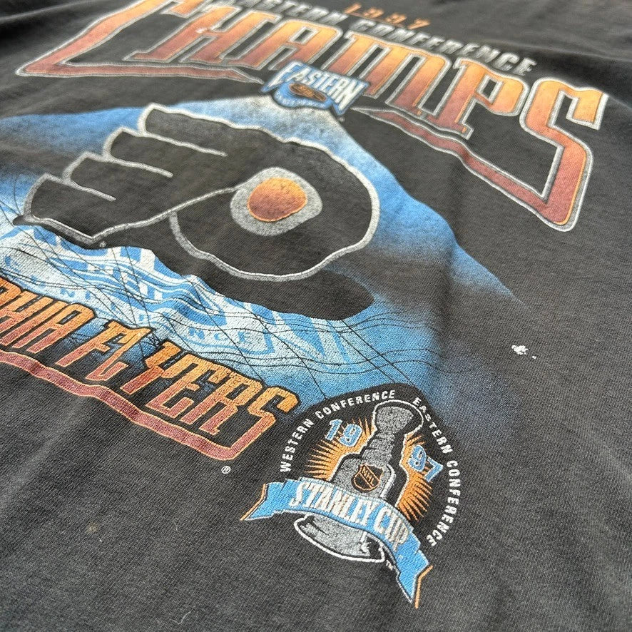 VINTAGE 90s | Philadelphia Flyers NHL Hockey Stanley Cup T-Shirt sz L