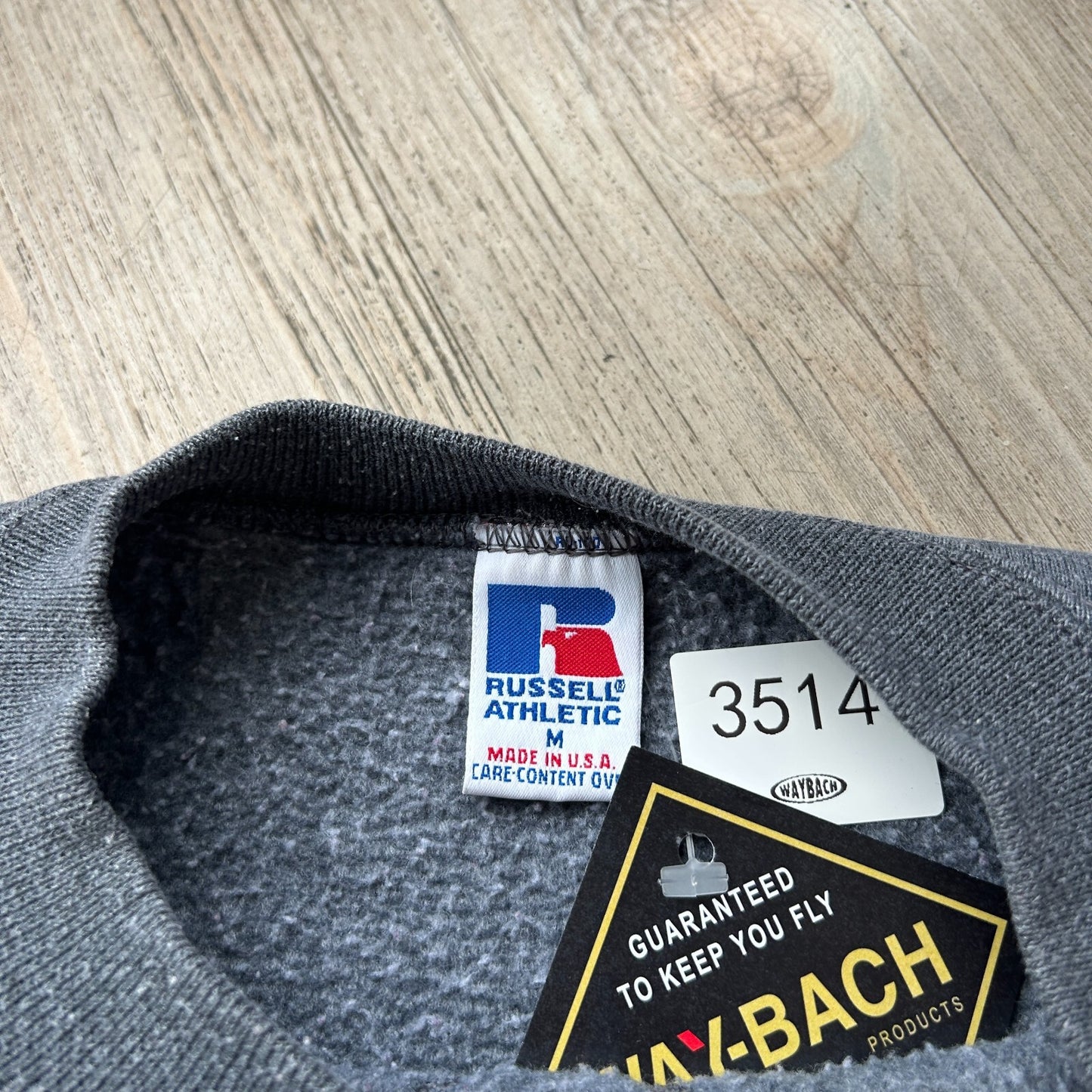 VINTAGE 90s | Russell Athletic Charcoal Crew Sweater Made in USA sz M