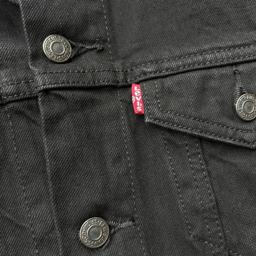 VINTAGE | Levis Red Tab Black Denim Trucker Jean Jacket sz S