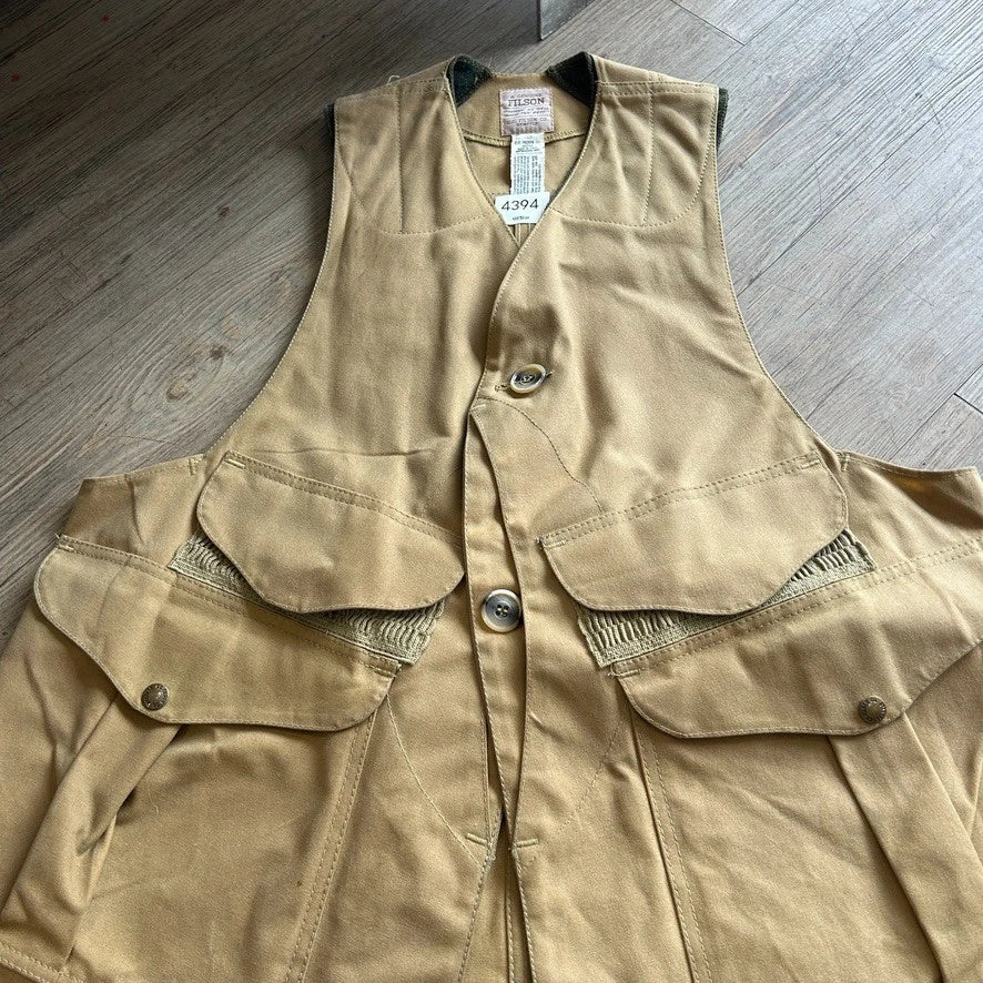 VINTAGE | FILSON Tin Cloth Half Moon Vest Jacket USA Made sz L
