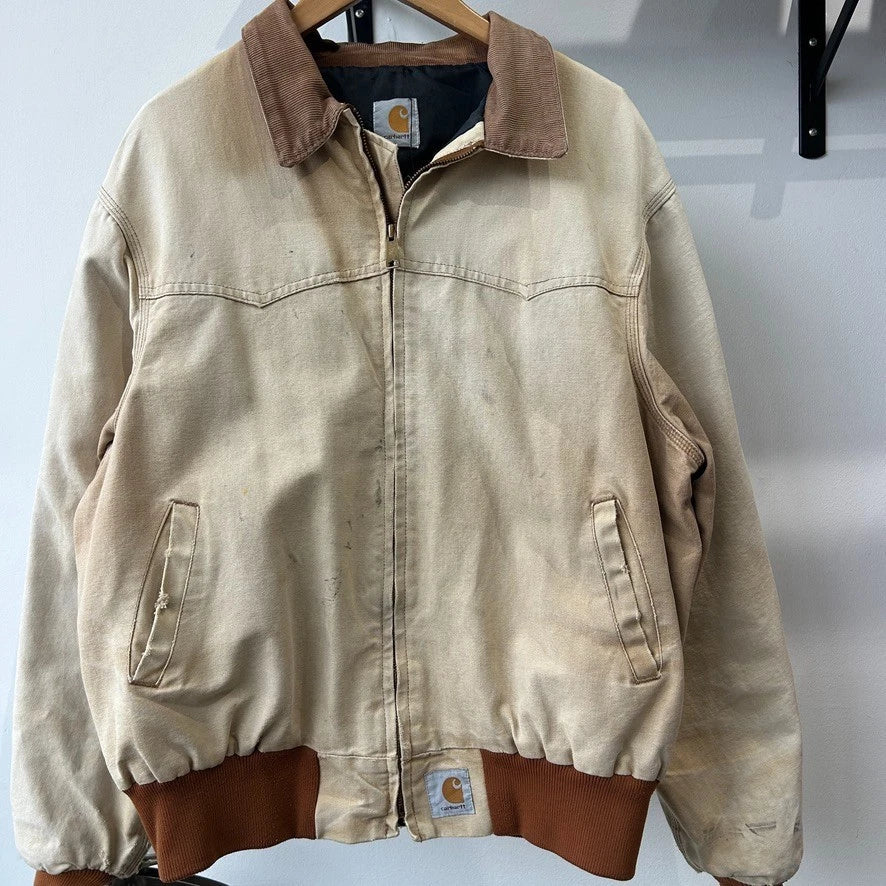VINTAGE | Carhartt Sun Faded Thrashed Santa Fe Bomber Jacket sz L