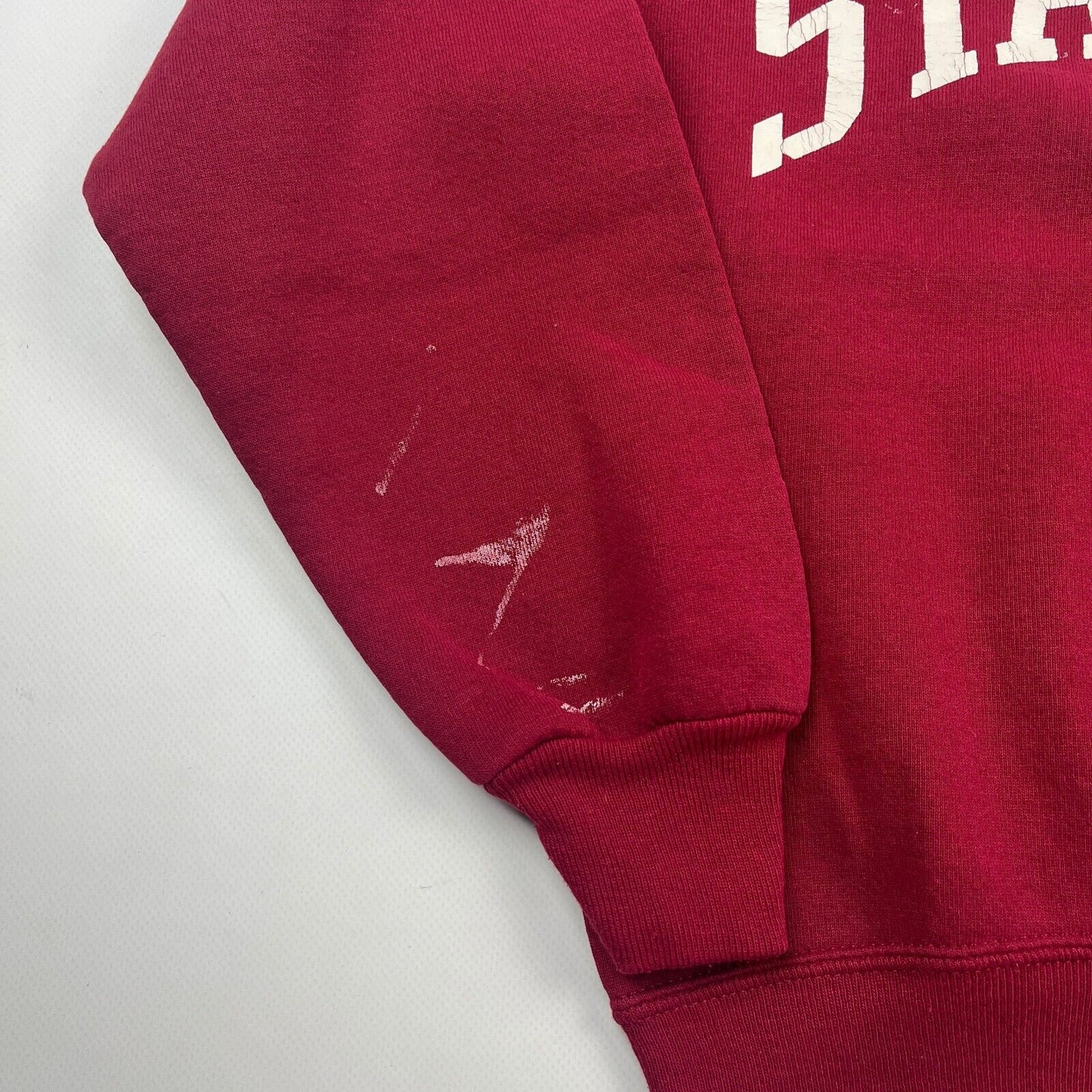 VINTAGE 90s Stanford Russell Athletic Red Crewneck Sweater sz Small Men