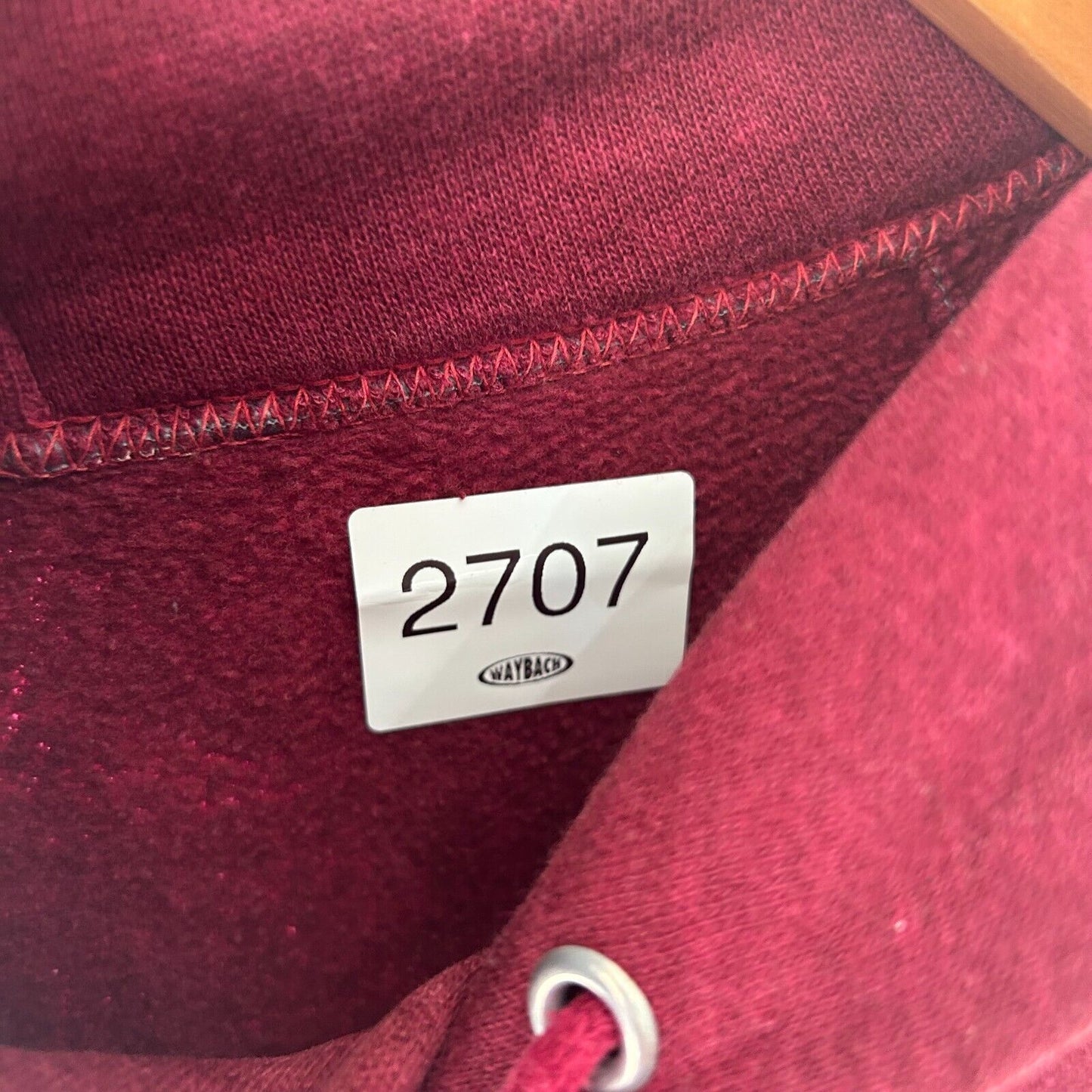 VINTAGE 80s Burgundy Blank Red Raglan Hoodie Sweater sz S Mens