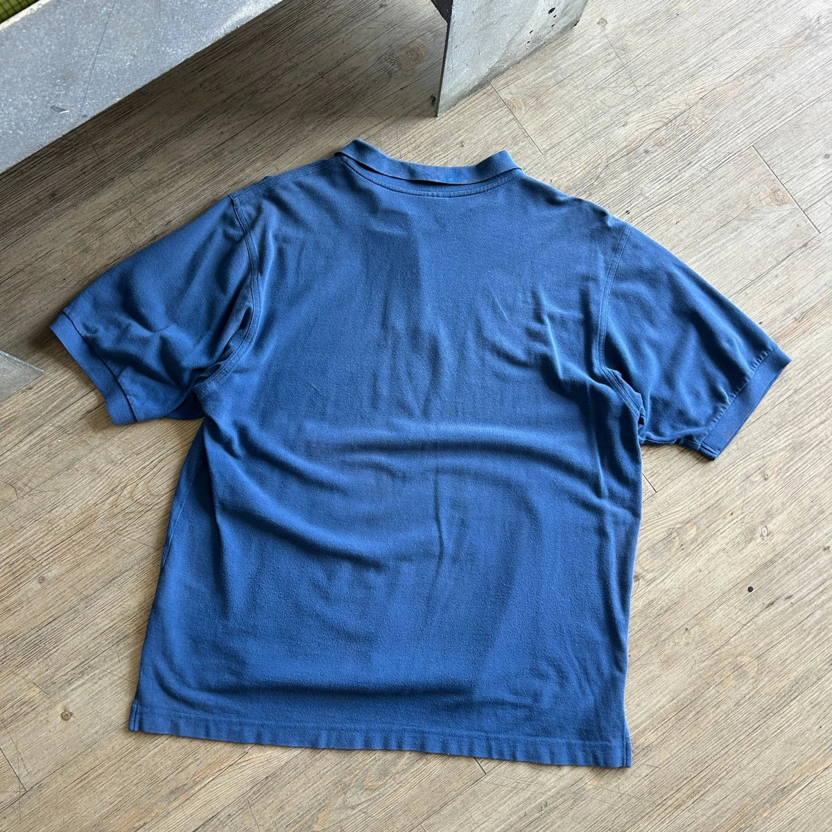 1990s | NIKE Mid Swoosh Blue Golf Polo Shirt sz L