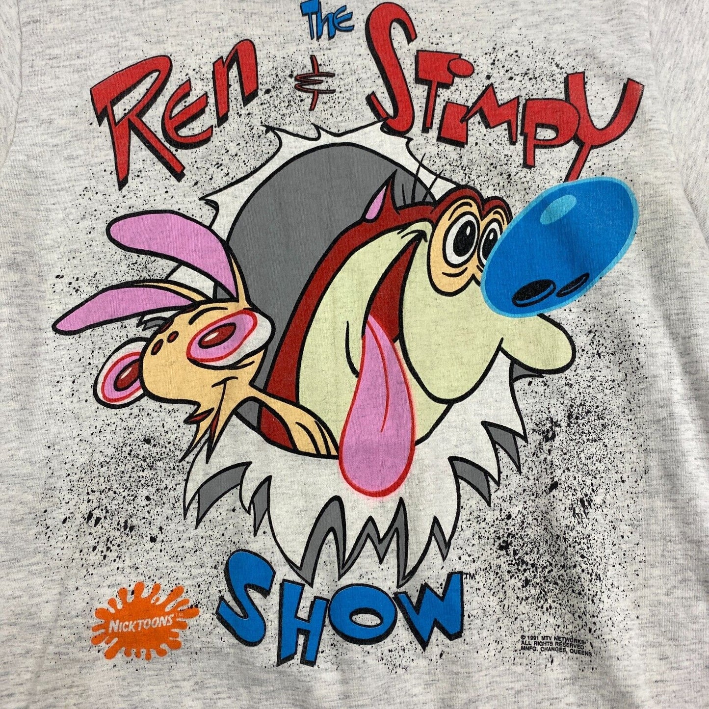 VINTAGE 1991 Ren & The Stimpy Show Nicktoons MTV Shirt sz Medium Men