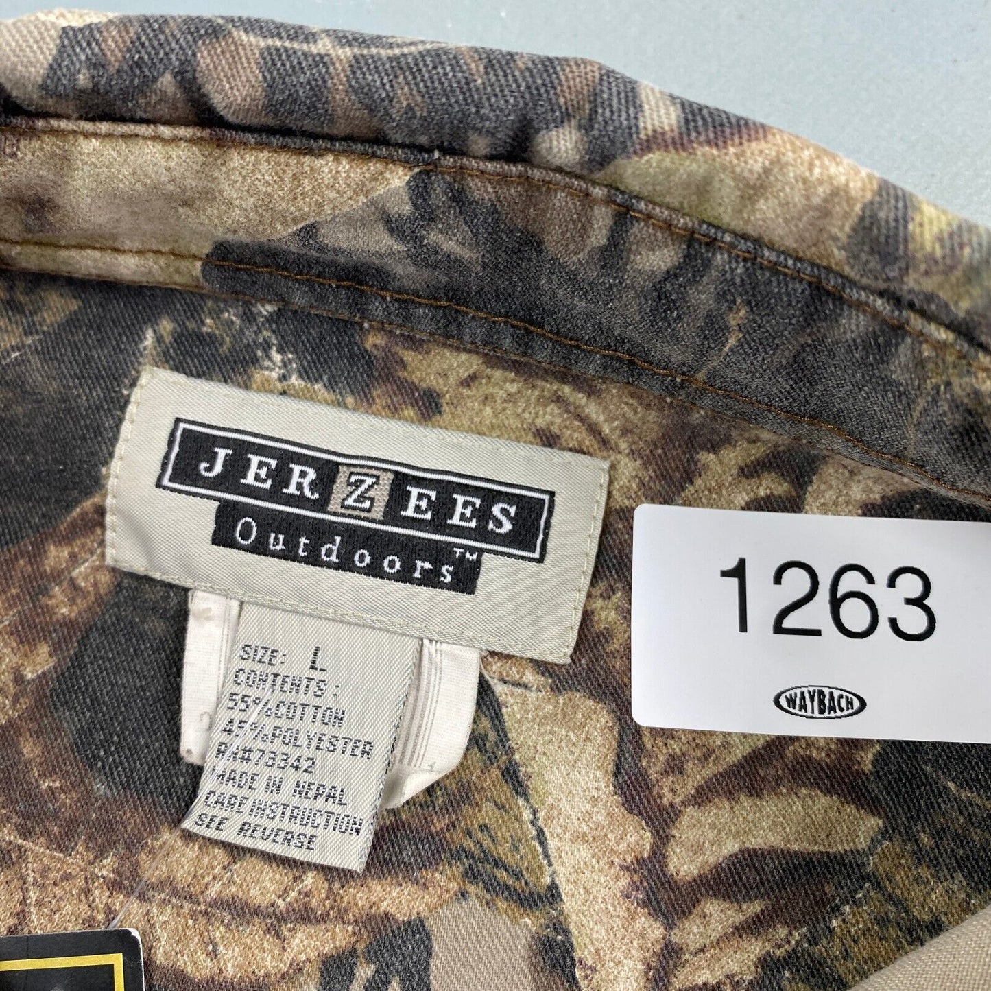 VINTAGE 90s Jerzees Mossey Oak Tree Camo Button Up Shirt sz Large Adult