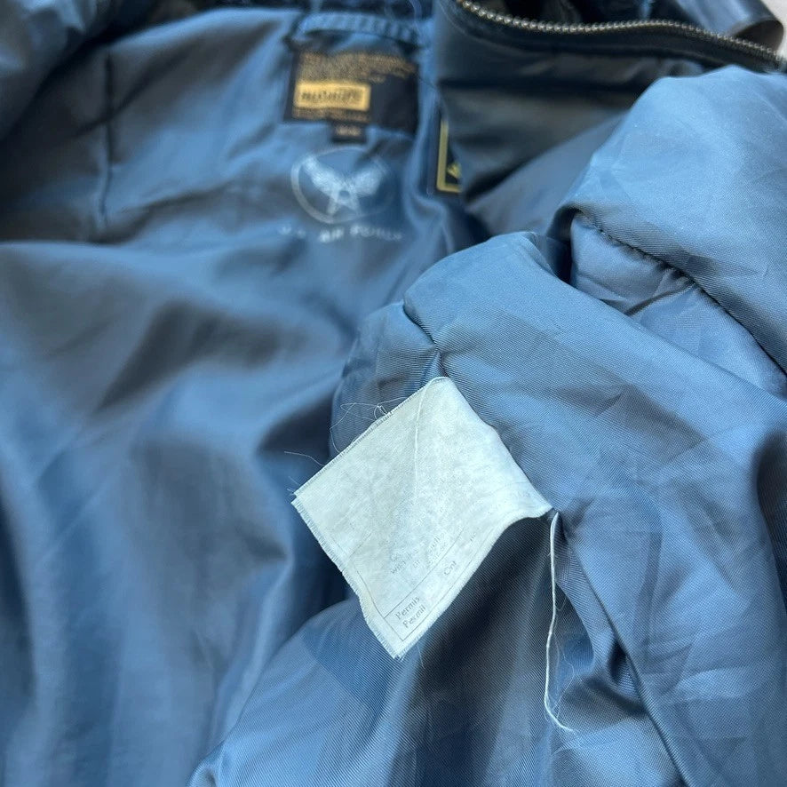 VINTAGE | Type B-17C Bushline U.S Air Force Blue Bomber Jacket sz M ...