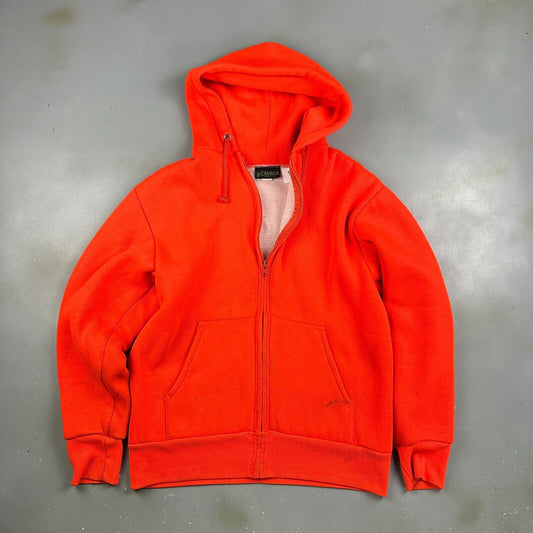 VINTAGE 90s | CAMBER Orange Thermal Lined Hoodie Sweater sz Small Adult