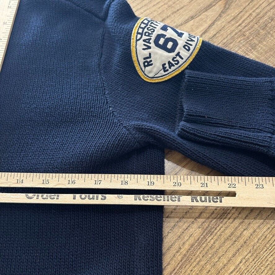 POLO Ralph Lauren NY Champs RL Varsity Knit Cardigan Sweater sz S