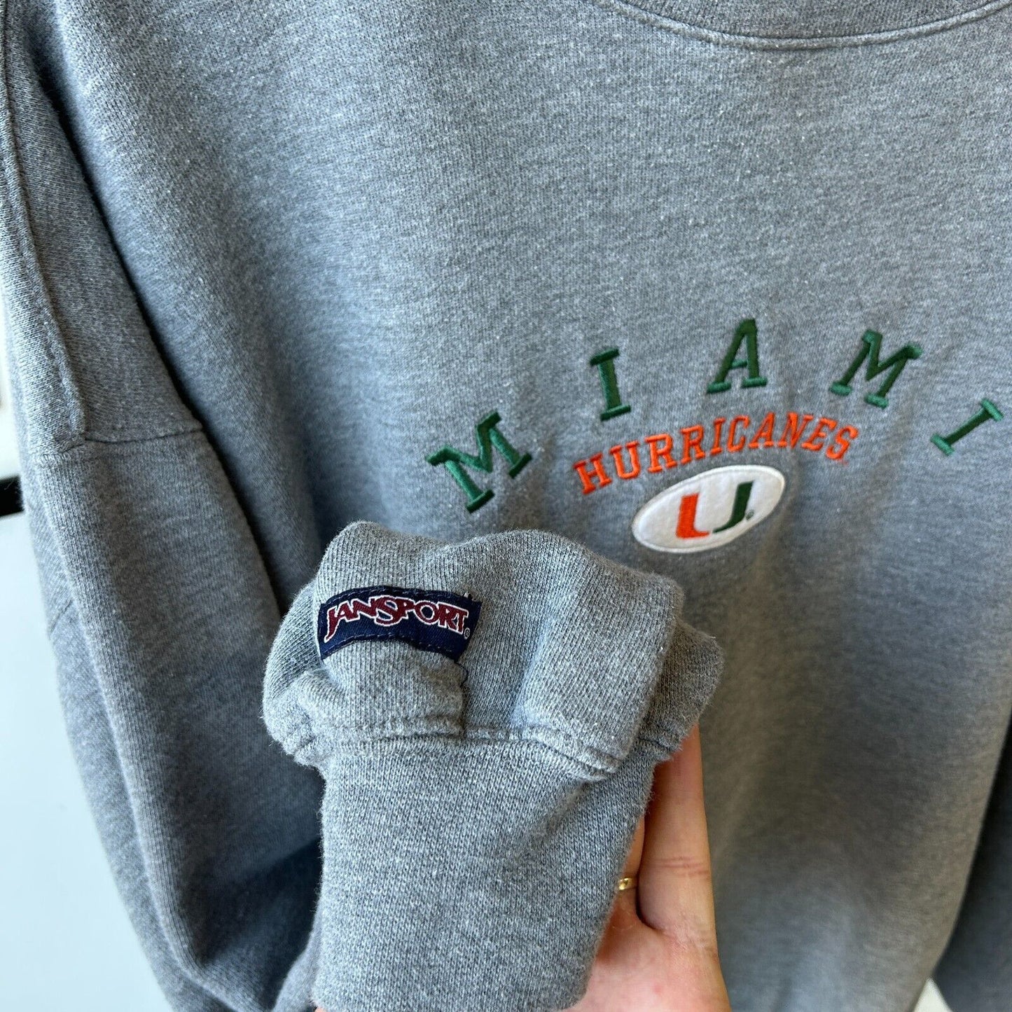 VINTAGE | Miami University Hurricanes Embroidered Crew Sweater sz XL