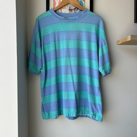 VINTAGE 80s | Gotcha Surfing Faded Striped T-Shirt sz L