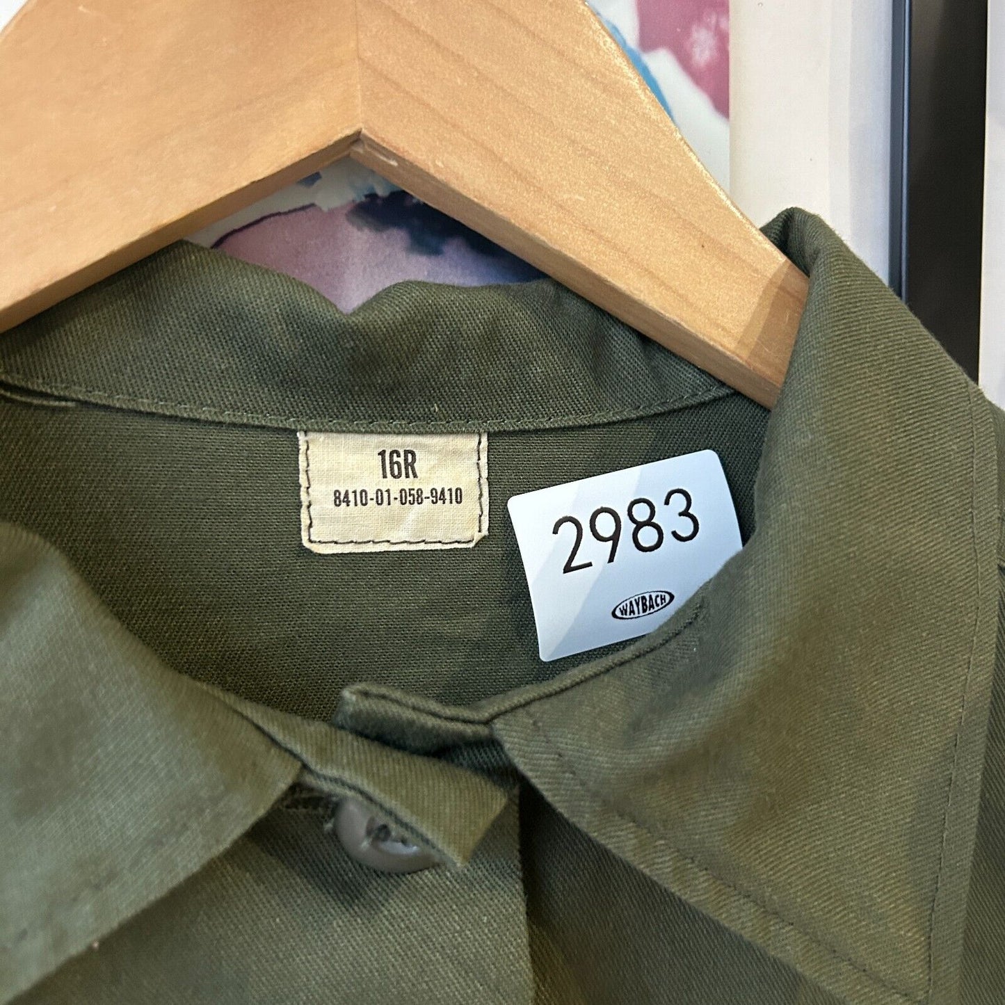 VINTAGE | Army OG 507 Utility Button Down Shirt sz S/M