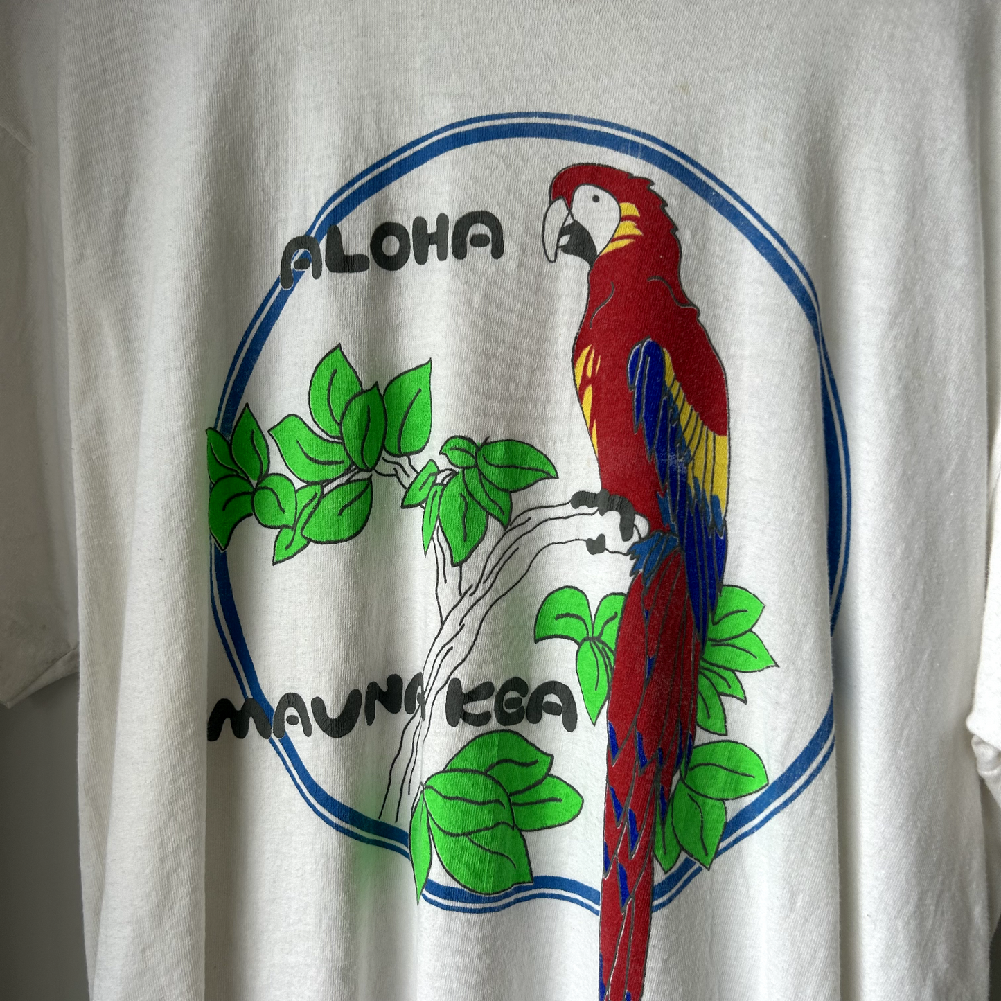 VINTAGE 1990s | Aloha Parrot Souvenir Graphic Sz Adult M-L Single Stitch