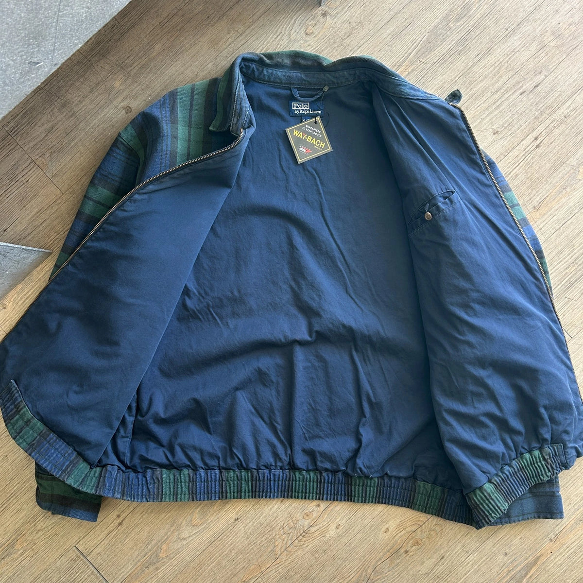 POLO by Ralph Lauren | 1990s Black Watch Plaid Harrington Jacket sz XL
