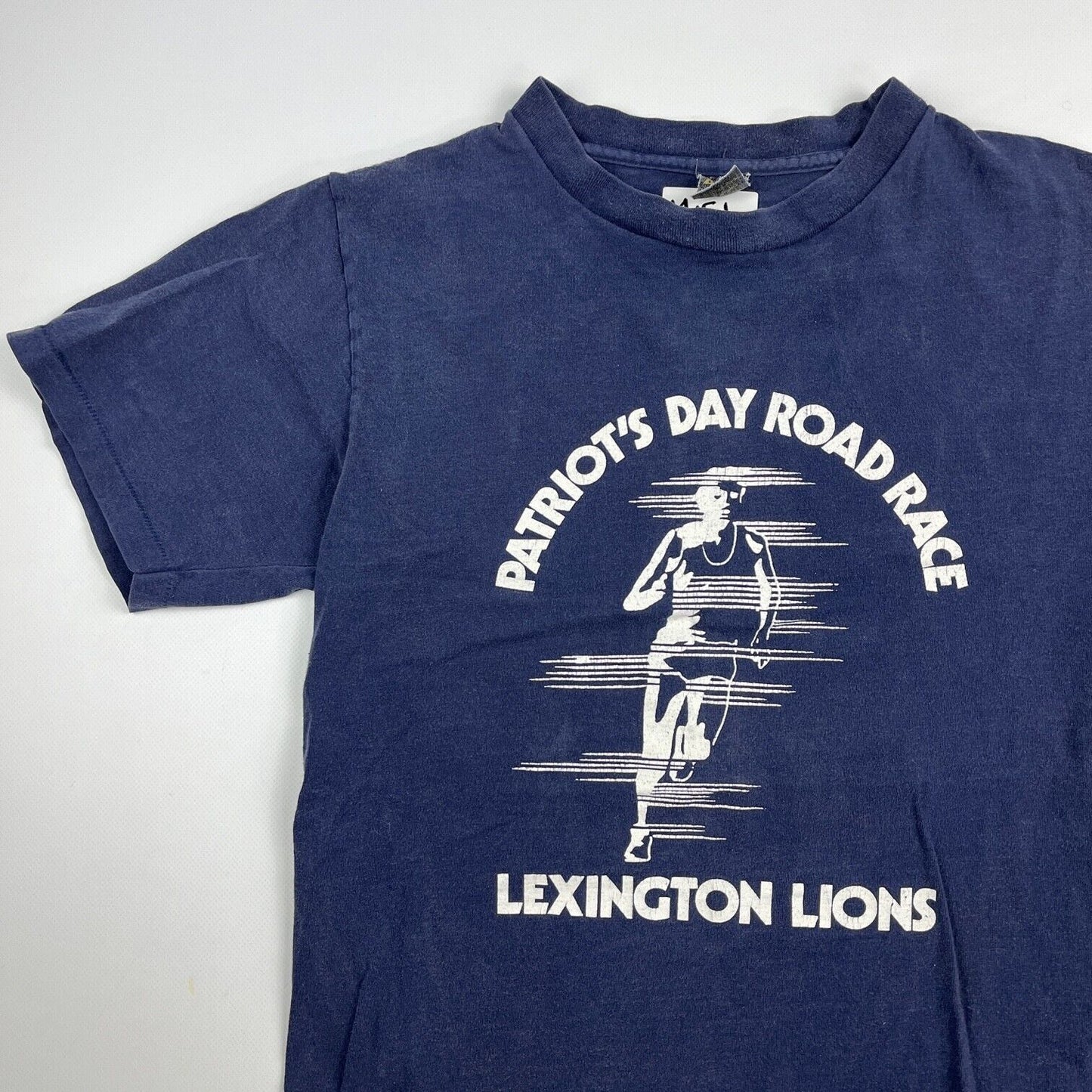VINTAGE Lexington Lions Road Race Shirt Adult Small Navy Blue Marathon Men 90s
