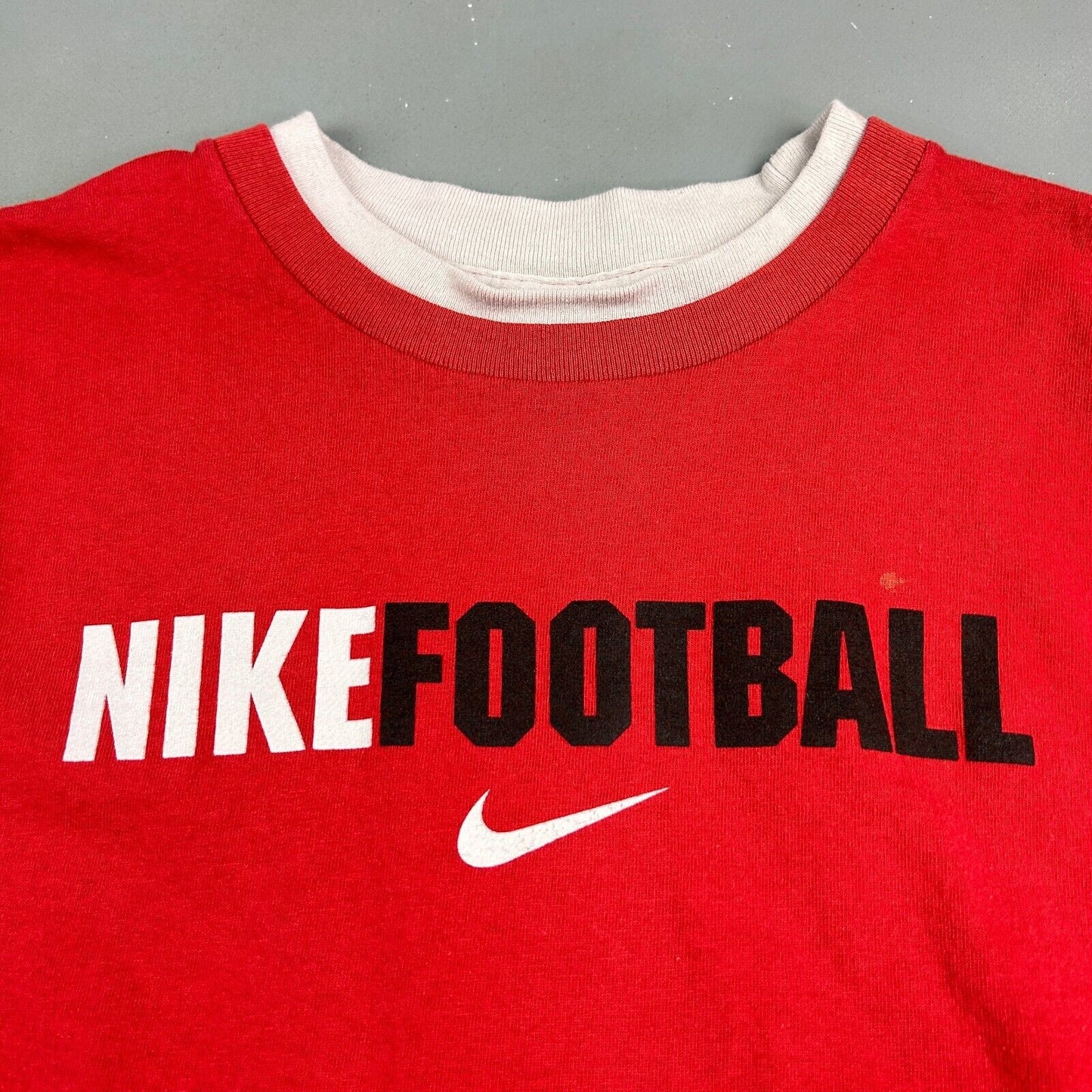 VINTAGE | NIKE Football Mid Swoosh Red T-Shirt sz XS-S Men Adult