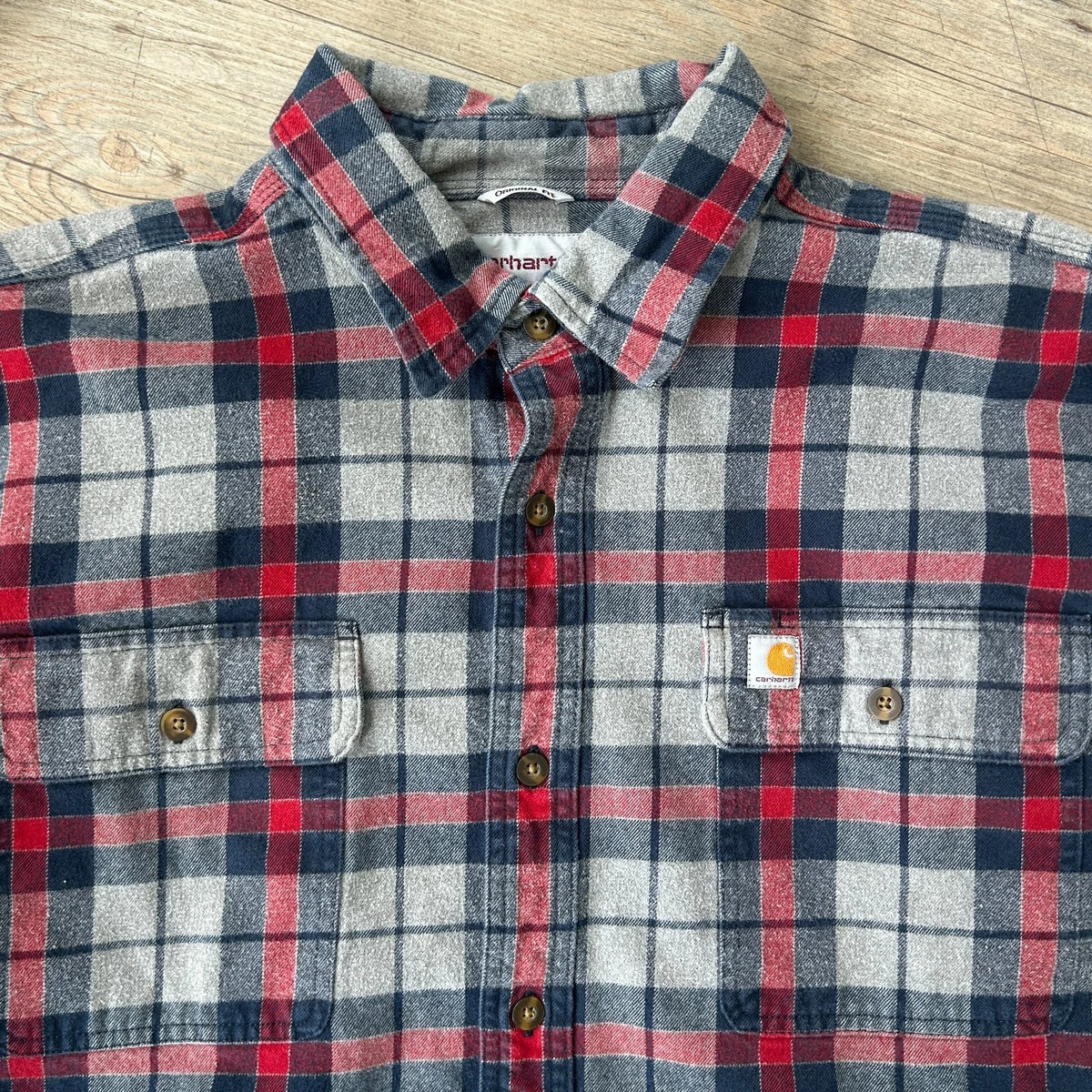 VINTAGE | Carhartt Plaid Flannel Button Down Shirt sz L/XL