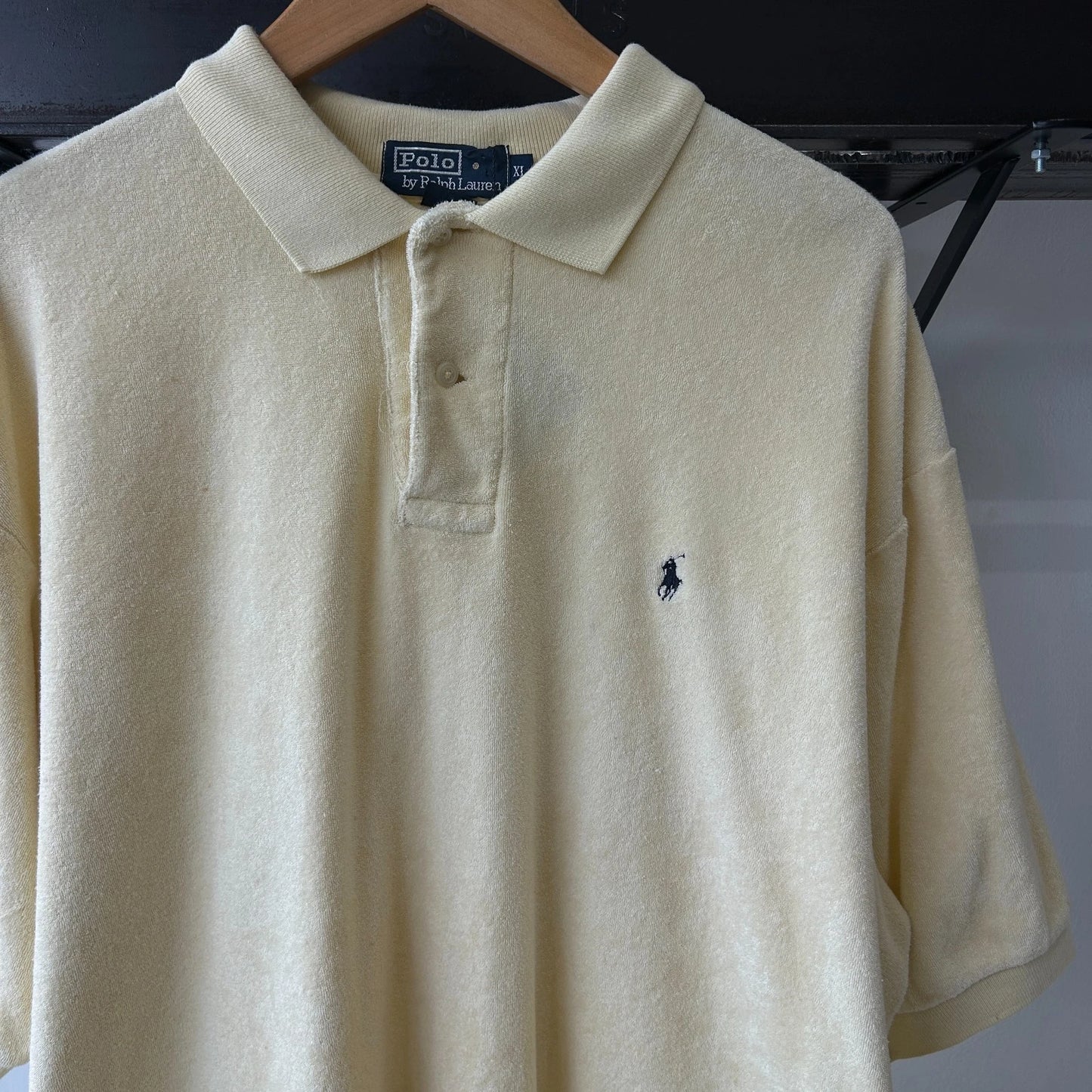 VINTAGE | Polo by Ralph Lauren Yellow Beach Towel Polo Shirt sz XL