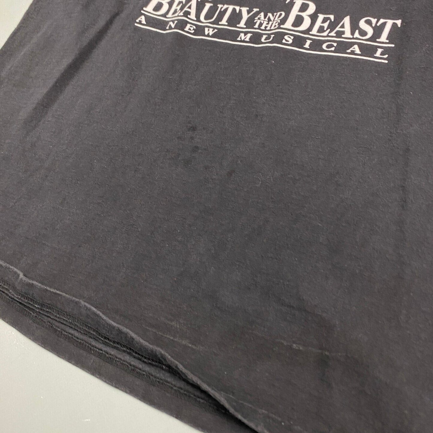 VINTAGE 90s Disney Beauty & The Beast Musical World Tour T-Shirt sz L Men Adult