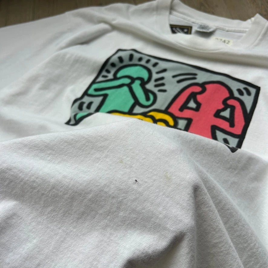 VINTAGE 90s | Keith Haring See No Evil Artwork T-Shirt sz XL
