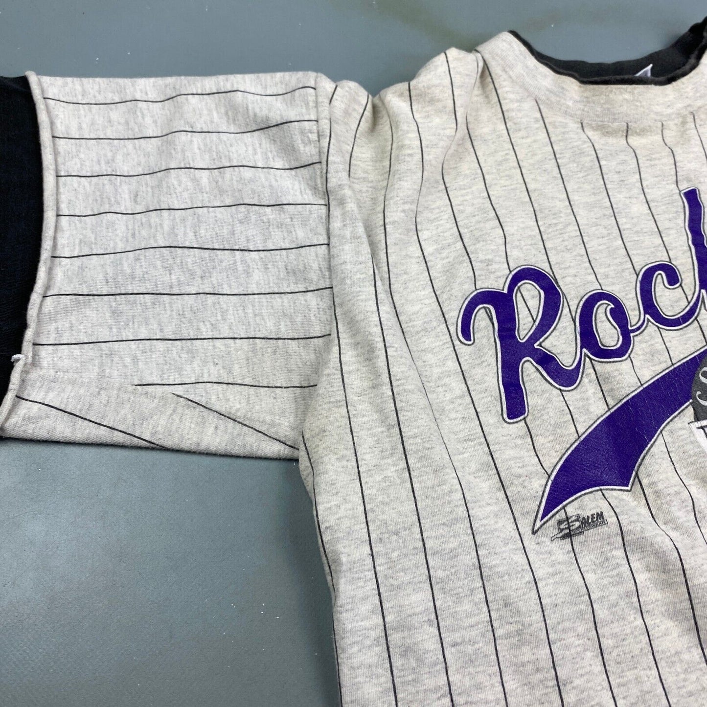 VINTAGE 90s MLB Colorado Rockies Pin Striped Salem T-Shirt sz XL Men Adult