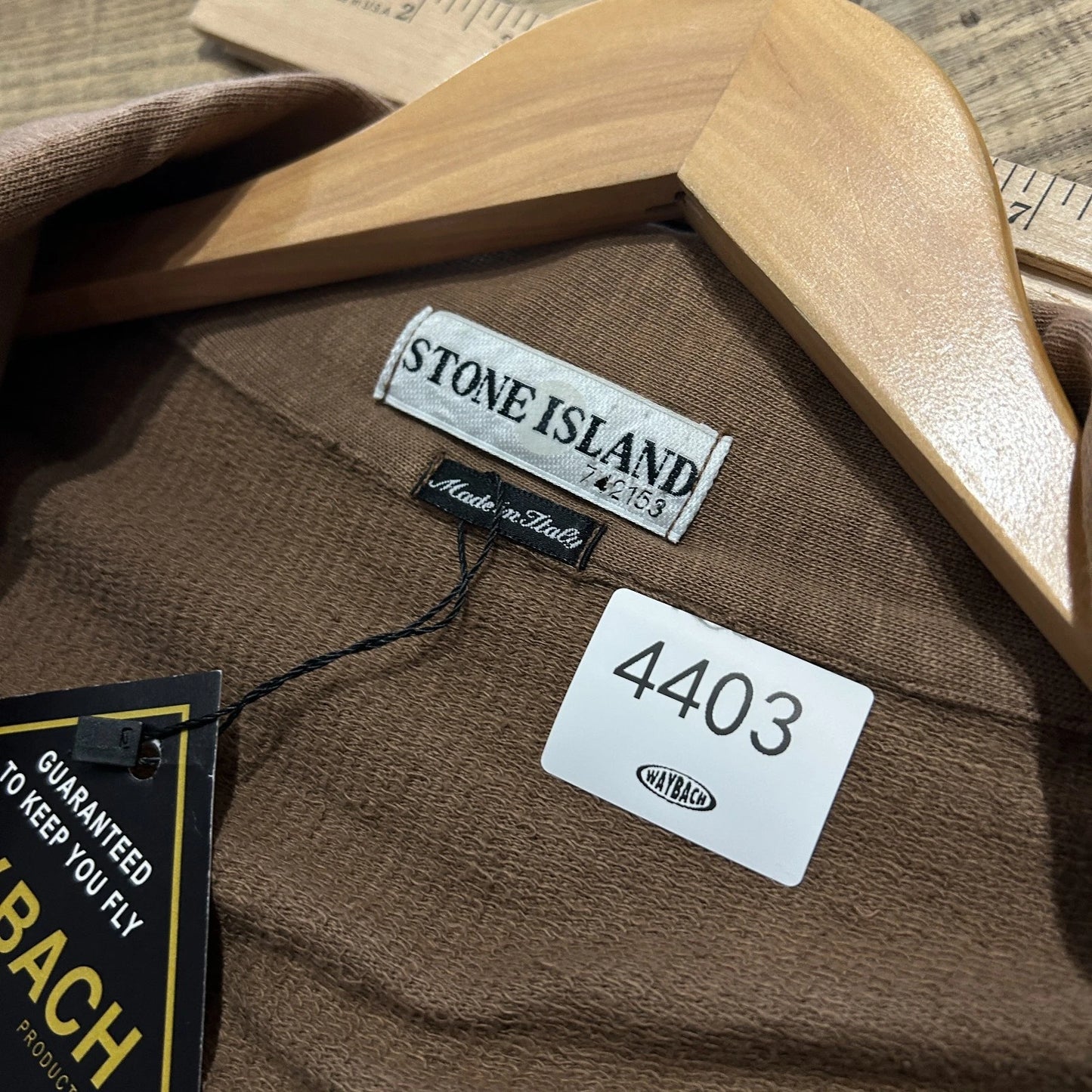 VINTAGE | Stone Island Brown Full Zip Collared Sweater sz L