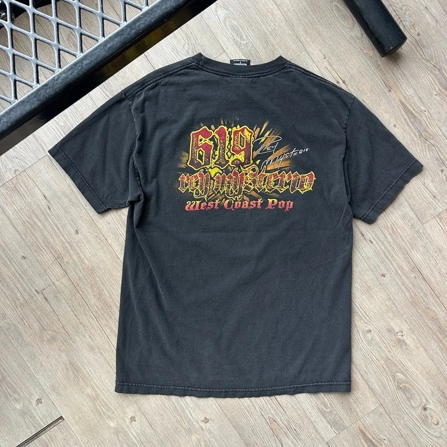 VINTAGE Y2k | Rey Mysterio 619 West Coast Pop WWE Wrestling T-Shirt sz L