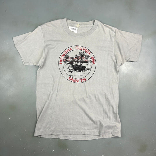 VINTAGE 80s | Hiawatha Council BSA Loon Bird Illustration T-Shirt sz M Adult