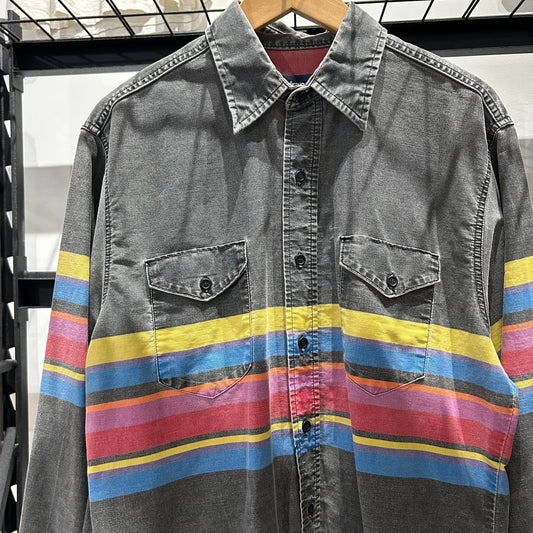 VINTAGE 80s | Wrangler Brushpopper Rodeo Western Button Down Shirt sz 16.5-35