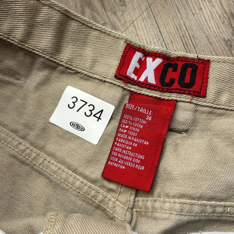 VINTAGE | EXCO Baggy Beige Embroidered Denim Pants sz W36 L32