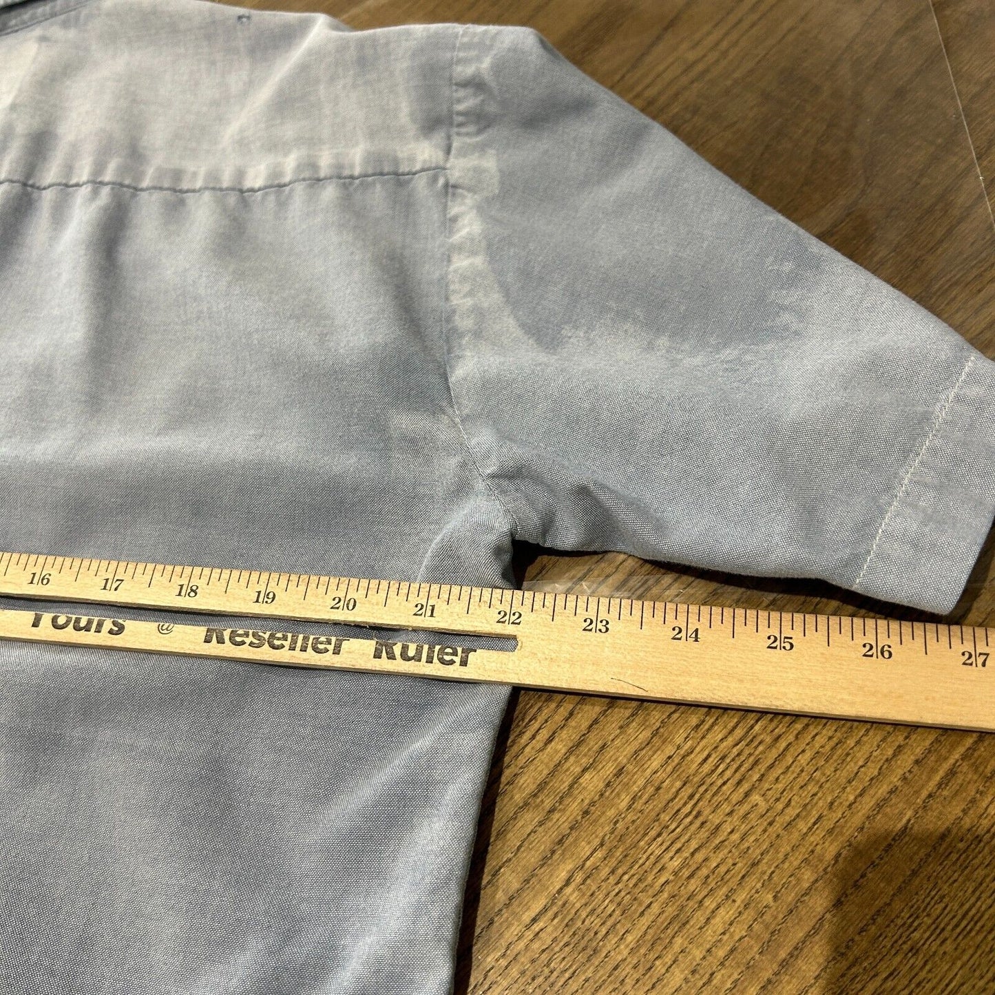 VINTAGE | Dickies Faded Blue Short Sleeve Button Snap Shirt sz M