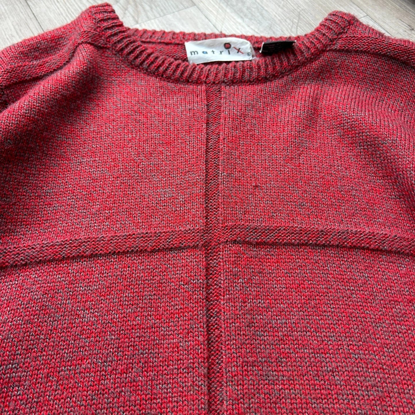 VINTAGE 90s | Matrix Squared Panelled Knit Sweater sz M