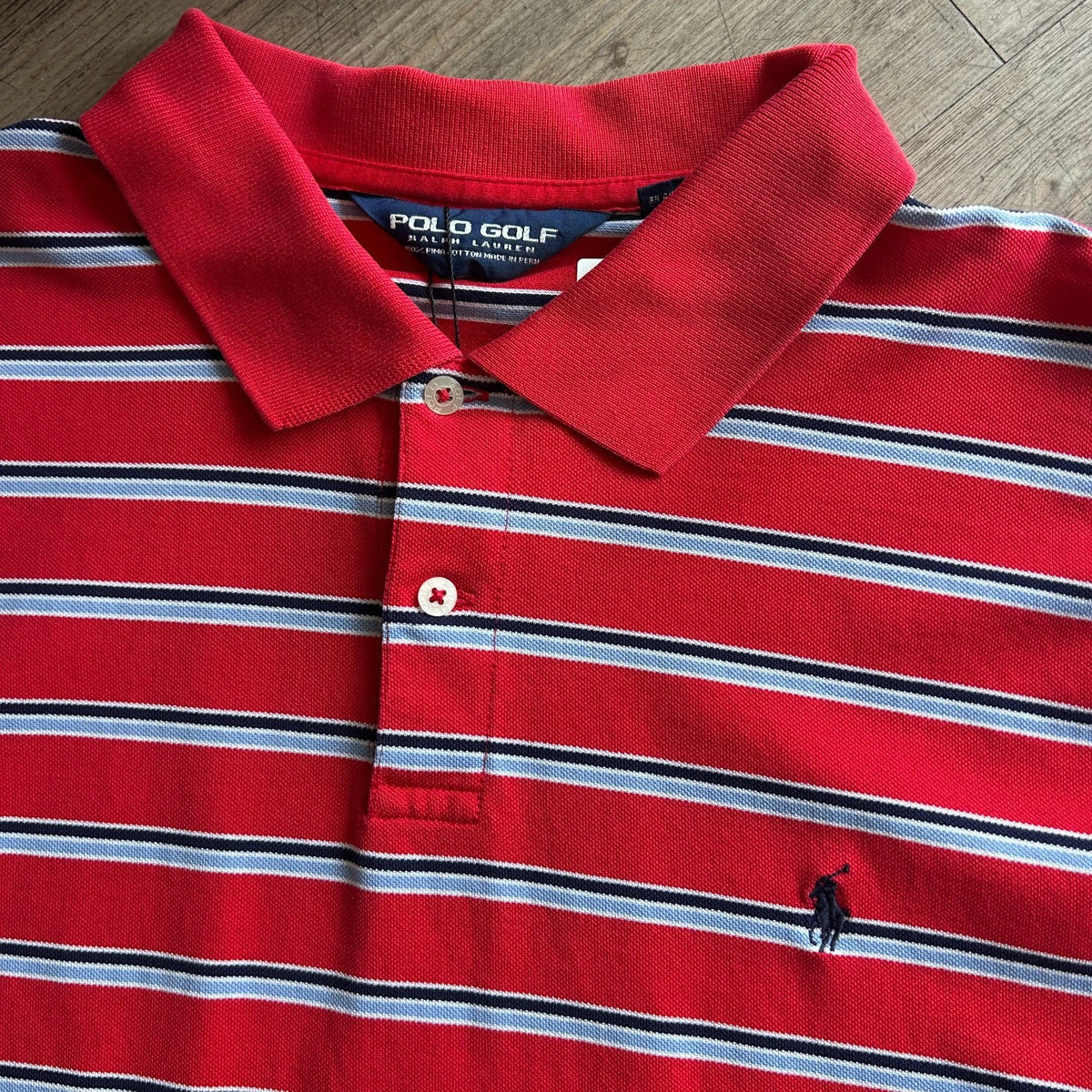 POLO GOLF | Ralph Lauren Striped Pima Cotton Vintage Polo Shirt sz XL