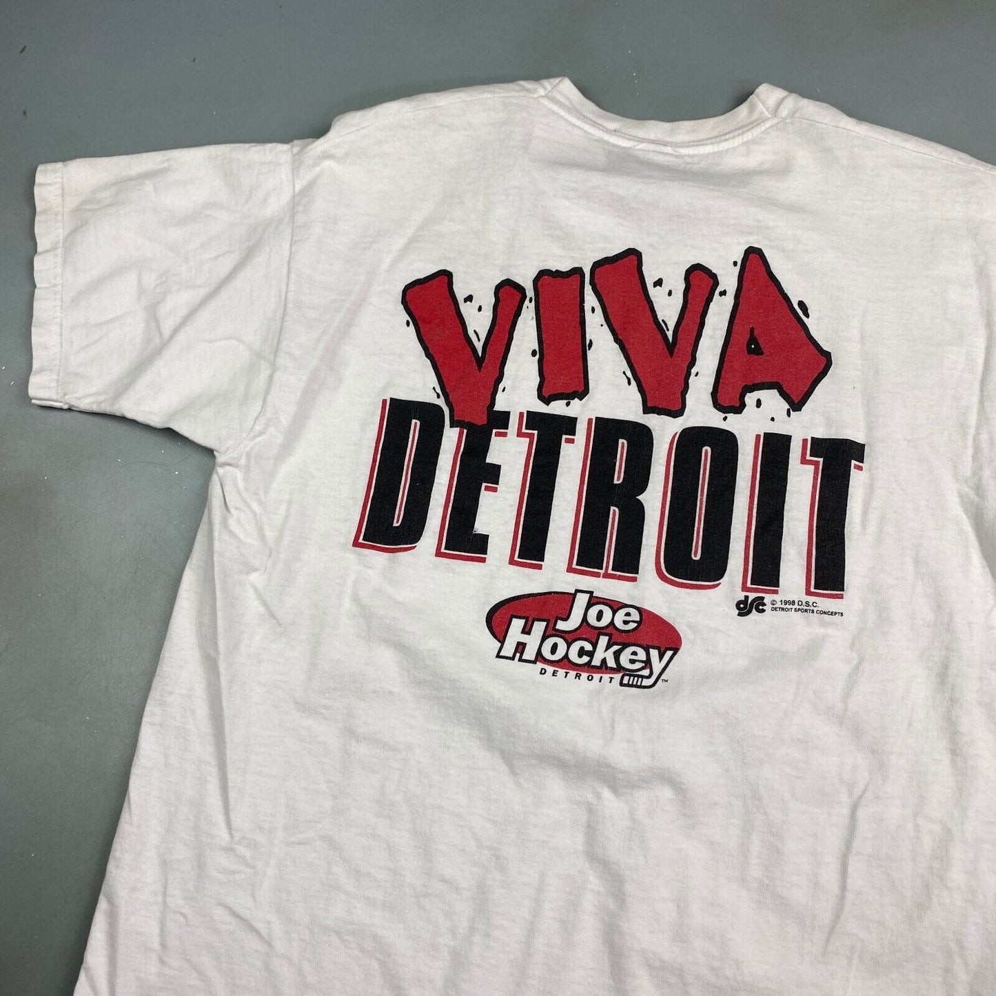 VINTAGE 90s Joe Hockey Yo Quiero 2 Repeat White T-Shirt sz Medium Adult