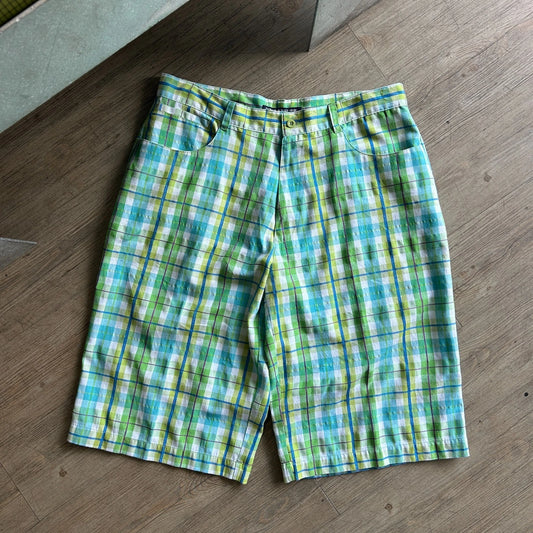 VINTAGE | Beyond The Limit Plaid Baggy Fit Y2K Shorts sz W36