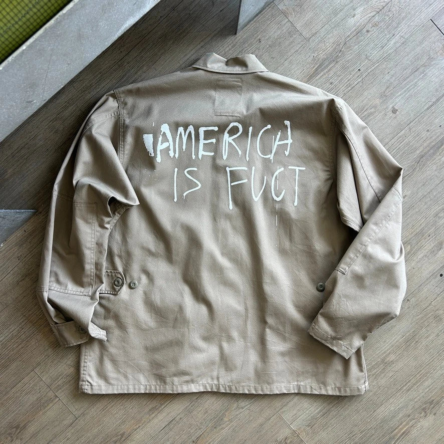 VINTAGE | America Is FUCT BDU Rothco Military Combat Jacket sz L